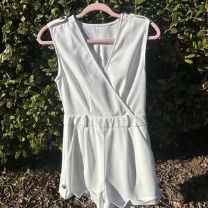 White romper with adjustable straps